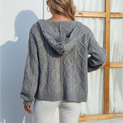 Fashion Twist Knitted Cardigan Coats for Women