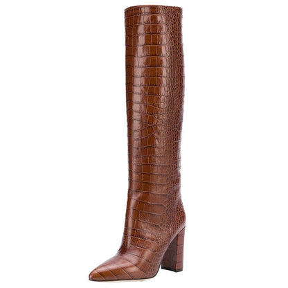 Fashion Peep Toe Chunky Heels Plus Sizes Women Boots