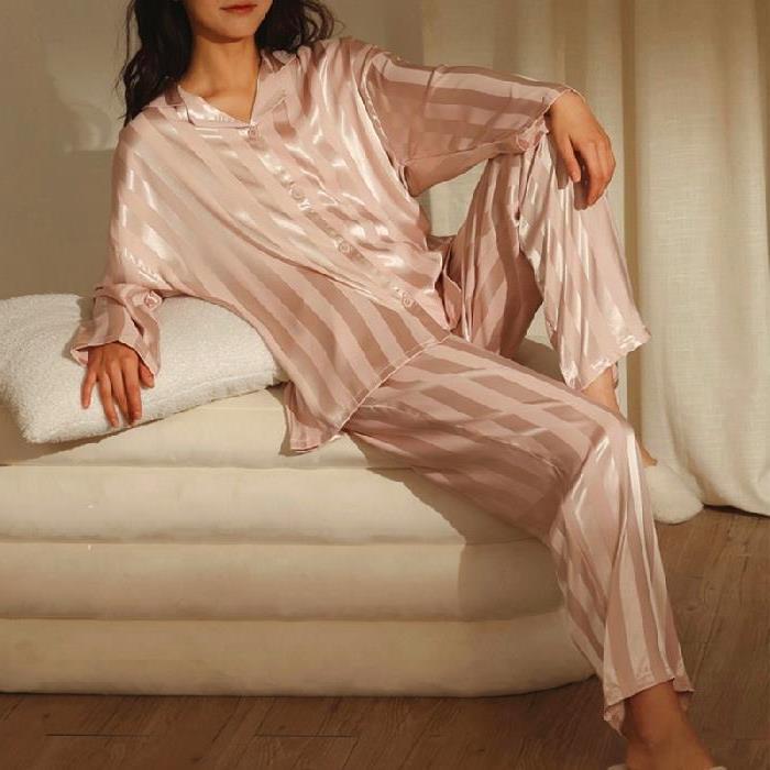 Causal Striped Summer Long Sleeves Homewear