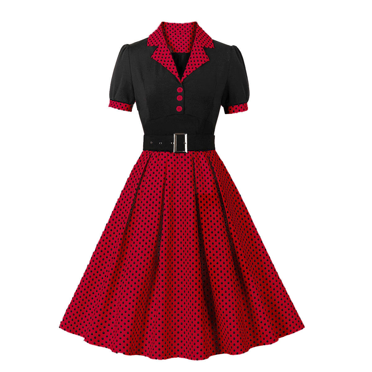 Vintage Polk Dot Short Sleeves Dresses