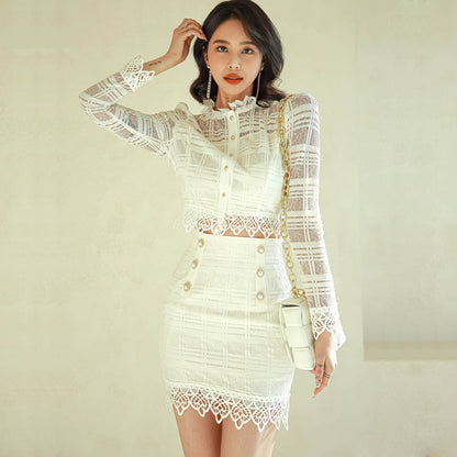 Elegant Lace Short Coats and Body Con Skirts