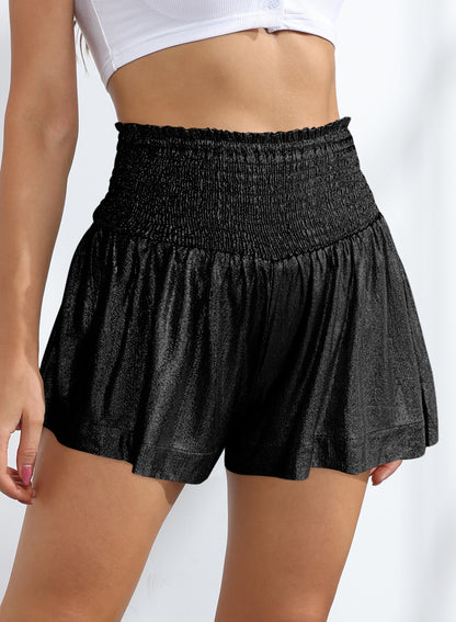 Casual Shinning Elastic Waist Summer Women Shorts