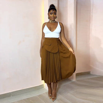 Designed Summer High Waist Irregular A Line Skirts