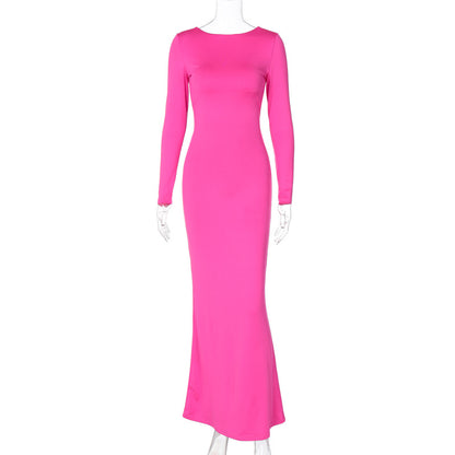Sexy Backless Lace Up Long Sleeves Dresses