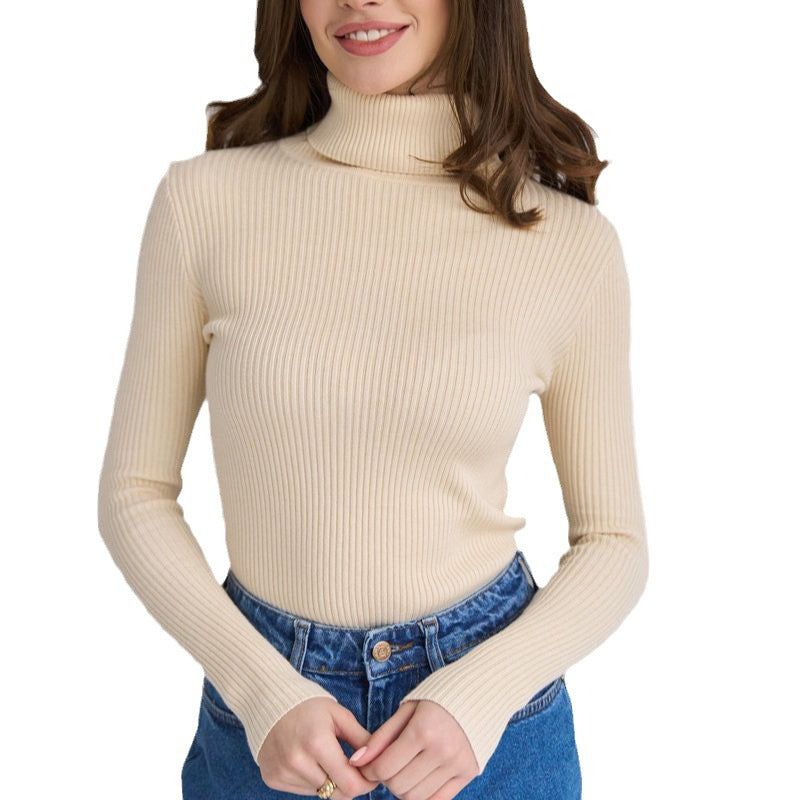 Sexy High Neck Knitted Sheath Sweaters