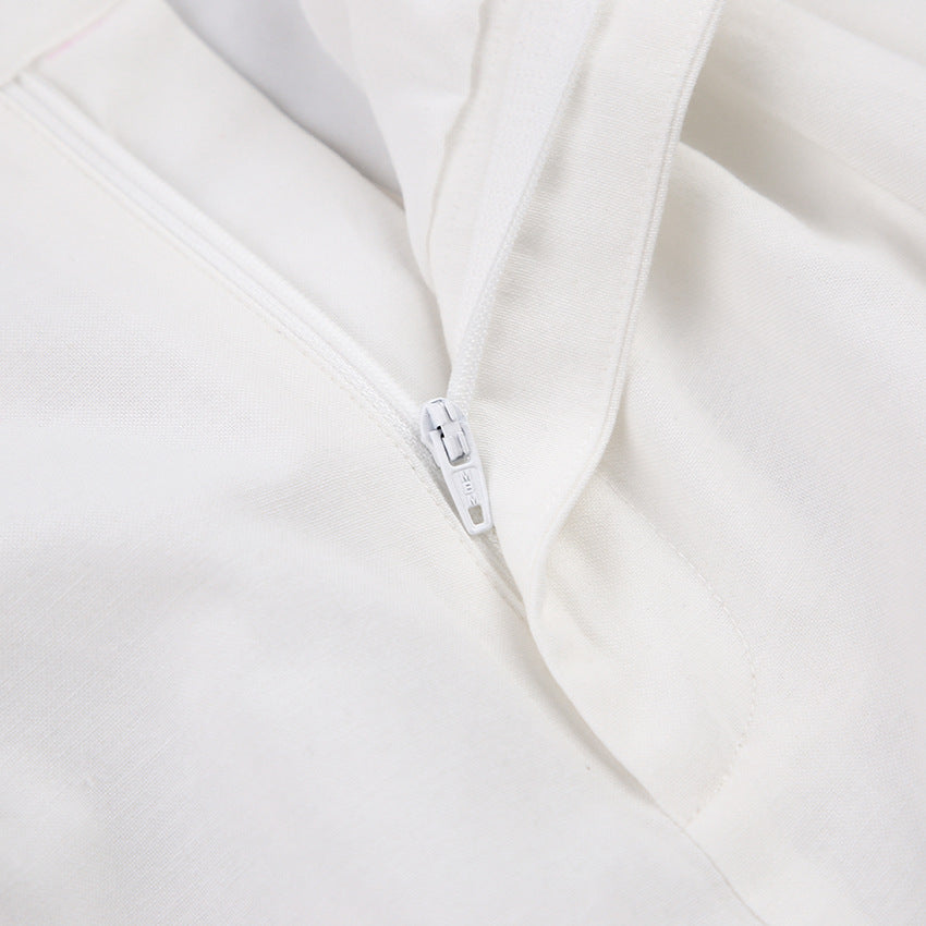 Summer Linen Crop Tops and Wide Legs Pants for Women