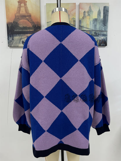 Casual V Neck Knitted Cardigan Sweaters