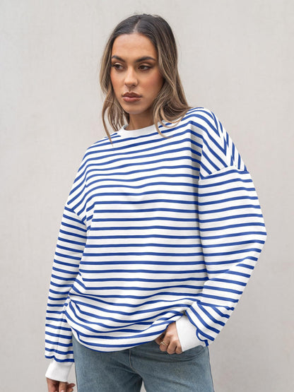 Casual Striped Long Sleeves Sports Hoodies