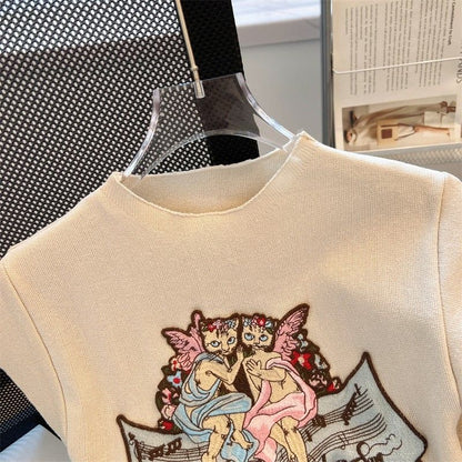 Fashion Cat Design Summer T Shirts for Women