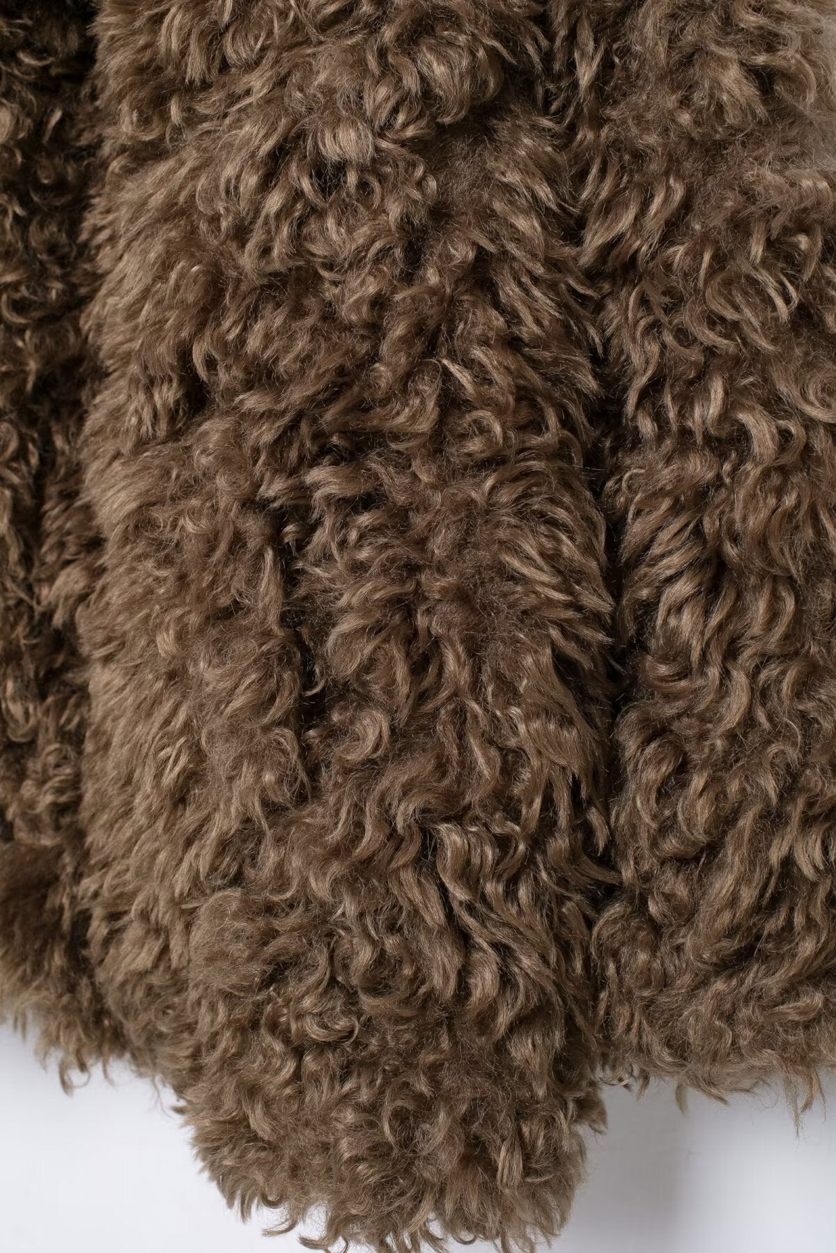 Brown Artificial Fur Short Jacket Coats