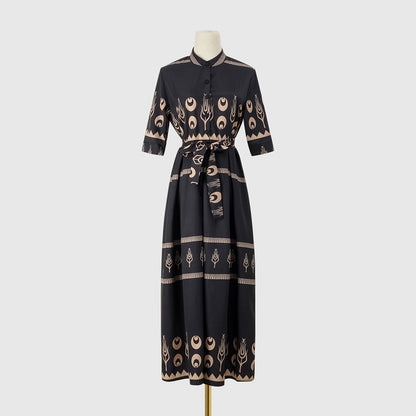 Vintage Summer Half Sleeves Women Midi Dresses