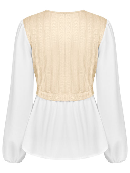 Casual V Neck Women Long Sleeves Fall Tops