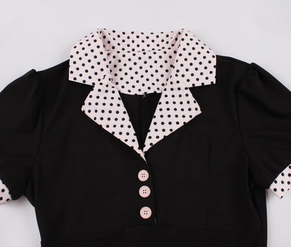 Vintage Polk Dot Short Sleeves Dresses
