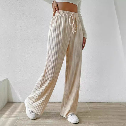 Casual Elastic High Waist Wide Legs Pants for Women