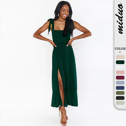 Fashion Summer Split Front Midi Dresses for Women