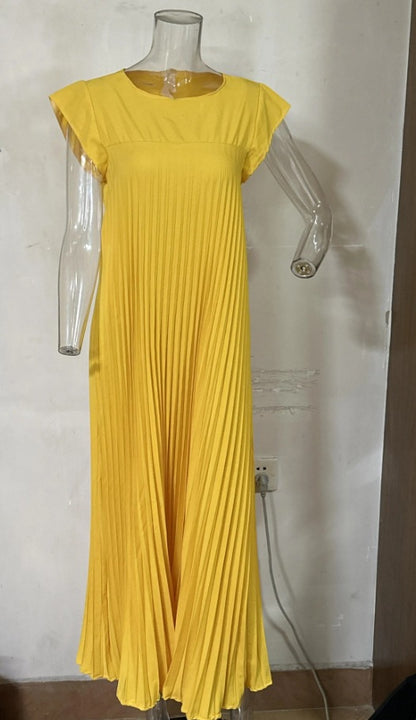 Casual Round Neck Sleeveless Women Long Dresses