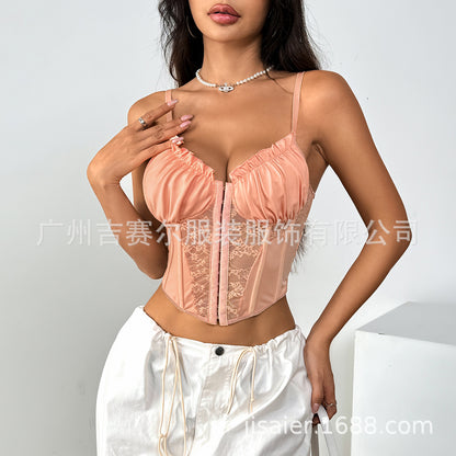 Sexy Ruffled Lace Tank Tops