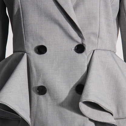 Designed Ruffled Women Blazer Tops