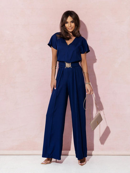 Fashion Short Sleeves Summer Jumpsuits