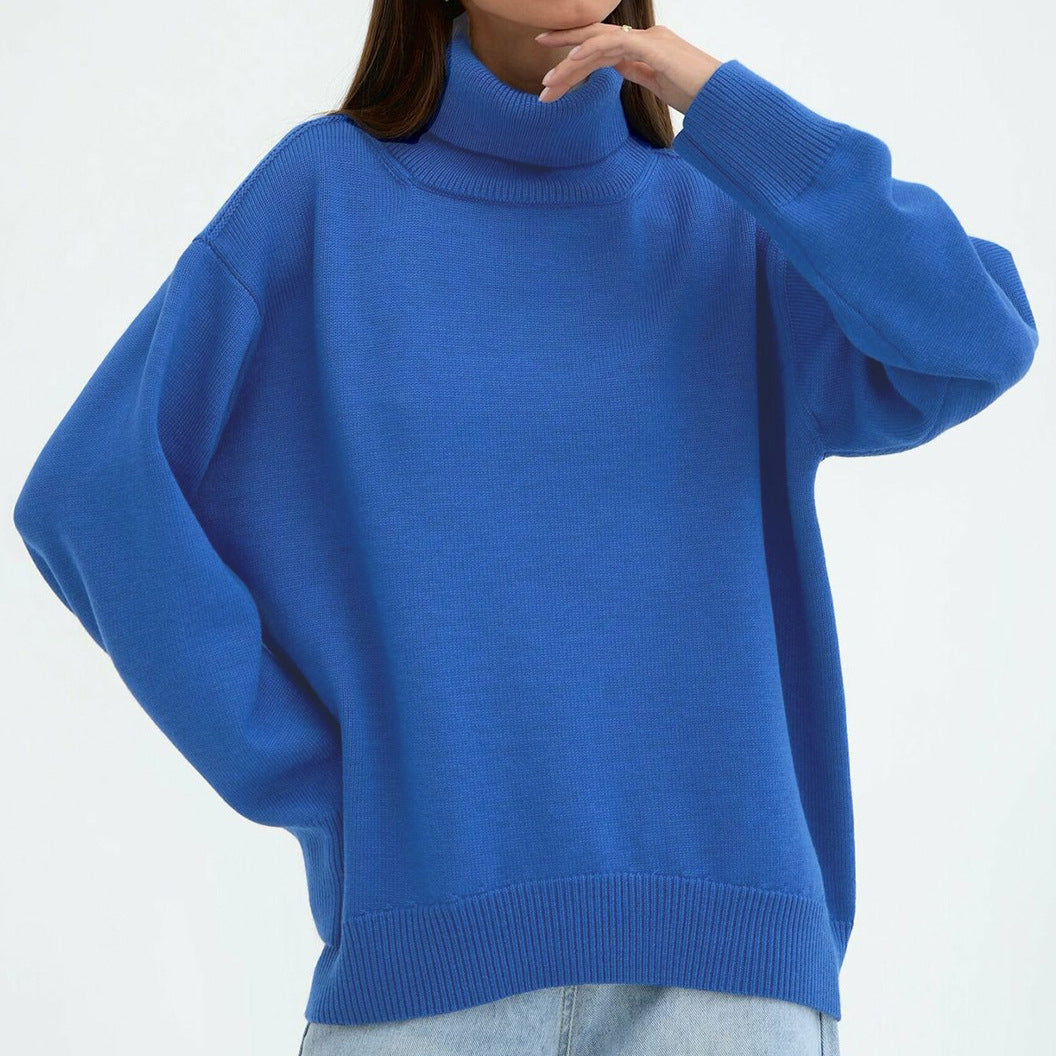 Fashion Turtleneck Knitted Loose Sweaters for Women