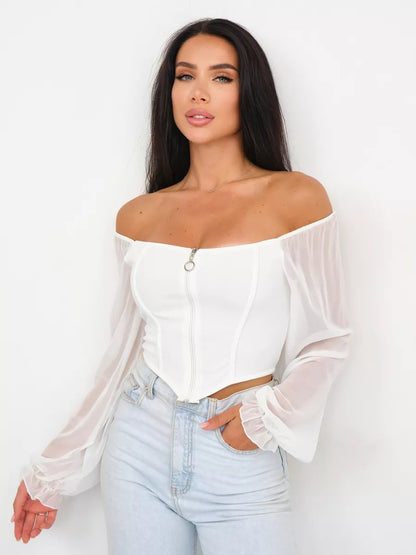 Sexy Long Sleeves Short Tops