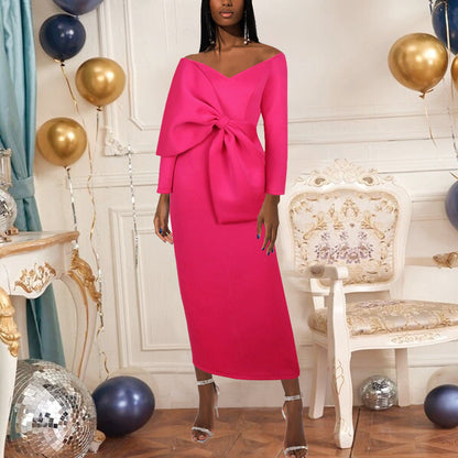Sexy Bowknot High Waist Plus Sizes Party Dresses