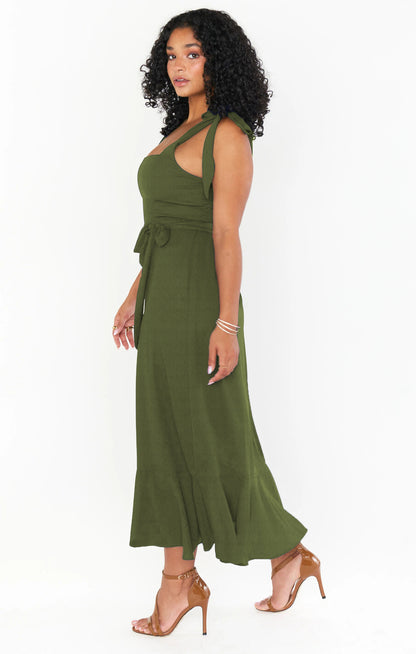 Fashion Summer Split Front Midi Dresses for Women