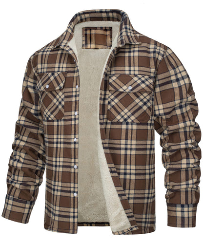 Casual Long Sleeves Thicken Shirts Jackets for Men