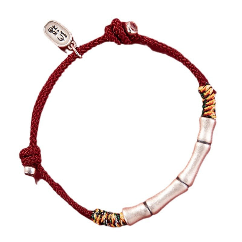 S999 Silver Bamboo Design Woven Bracelets