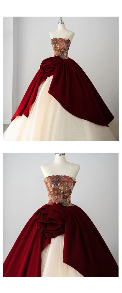 Gorgeous Ball Gown Wedding Party Dresses/Evening Dresses with Bustle