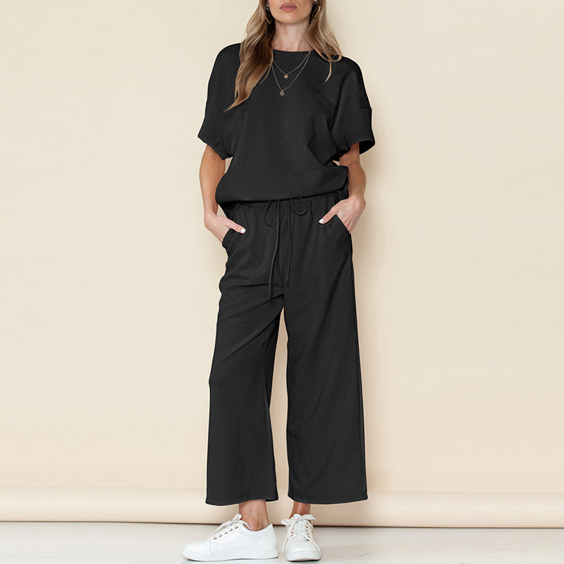 Casual Summer Drawstring Two Pieces Women Suits