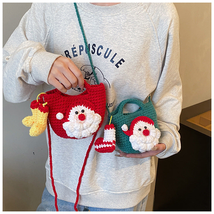 Merry Christmas Santa Claus Handmade Crochet Bags