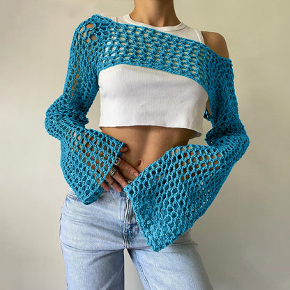 Casual Short Crochet Cover Ups