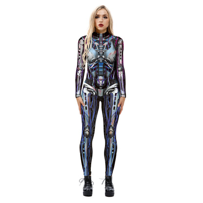 Halloween Skeleton Long Sleeves Jumpsuits Cosplay Costumes