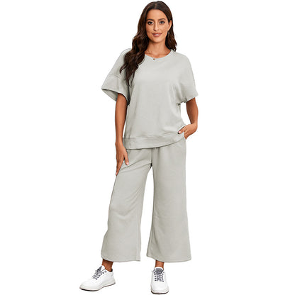 Casual Summer Drawstring Two Pieces Women Suits
