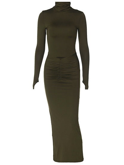 Sexy Stand High Neck Long Sleeves Sheath Dresses