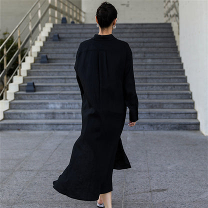 Casual Cotton Plus Sizes Long Sleeves Shirts Dresses