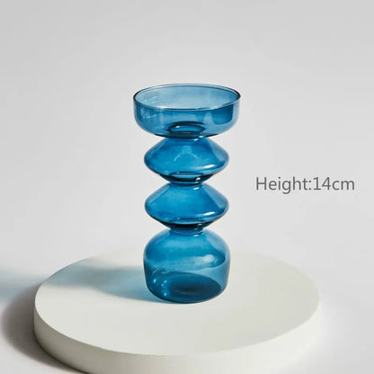 Taper Candle Holder Glass Candlestick Holder for Christmas Decor Wedding Party and Home Dinner Decor Vase