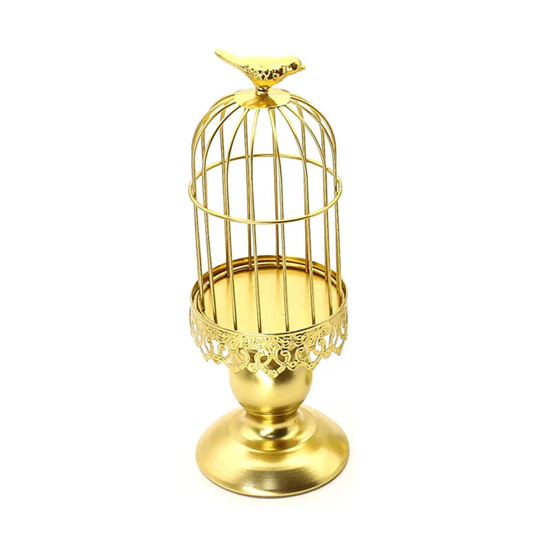 Retro Bird Cage Candle Holder Metal Iron Art Candlestick Luxury Romantic Wedding Party Home Tables Centerpieces Decoration Craft