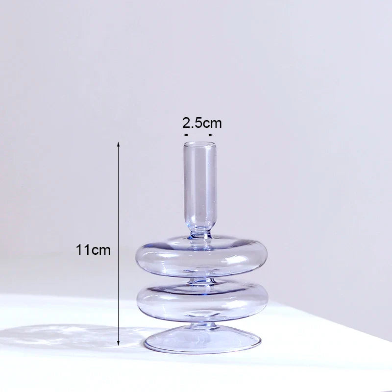 Romantic Glass Candle holder candlelight dinner Nordic Candlestick Wedding centerpieces Bougeoir Birthday living room home decor