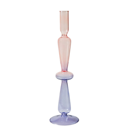 Lilac Candle Holders Glass Candlestick holder for Wedding Table Centerpieces Nordic Vase Home Decoration Gift