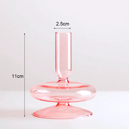 Romantic Glass Candle holder candlelight dinner Nordic Candlestick Wedding centerpieces Bougeoir Birthday living room home decor
