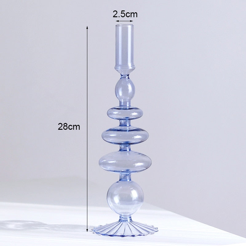 Romantic Glass Candle holder candlelight dinner Nordic Candlestick Wedding centerpieces  Birthday living room home decor