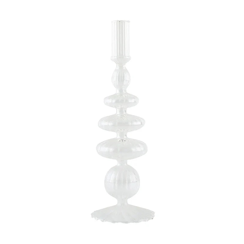 Glass Candle Holders Nordic Decor Taper Candle Holder Candlesticks for Home Wedding Room Decoration Party Vase Home Decor