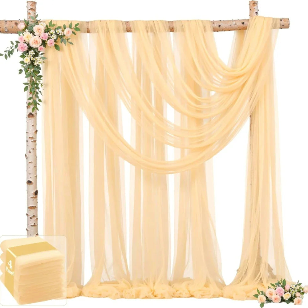 Wedding Arch Draping Fabric Wedding Drapes Drapes for Backdrop Sheer Fabric Drapes Decorations Curtains Reception Ceremony Party