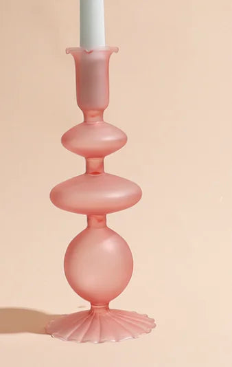 1pc Matte Glass Candle Holders Home Decoration Candlestick Birthday Candle Holder Dining Table Decoration Candle Home Decore
