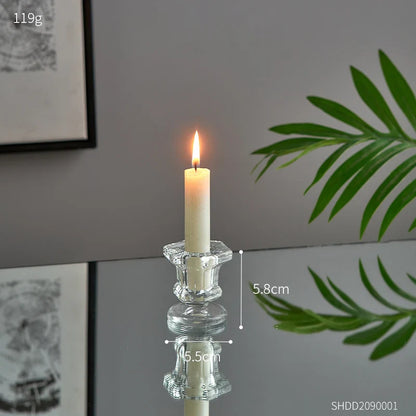 Novelty Glass Candle Holder Nordic Decor Candlestick Romantic Candle Stand Desk Accessories Wedding Centerpieces Ornament Gifts