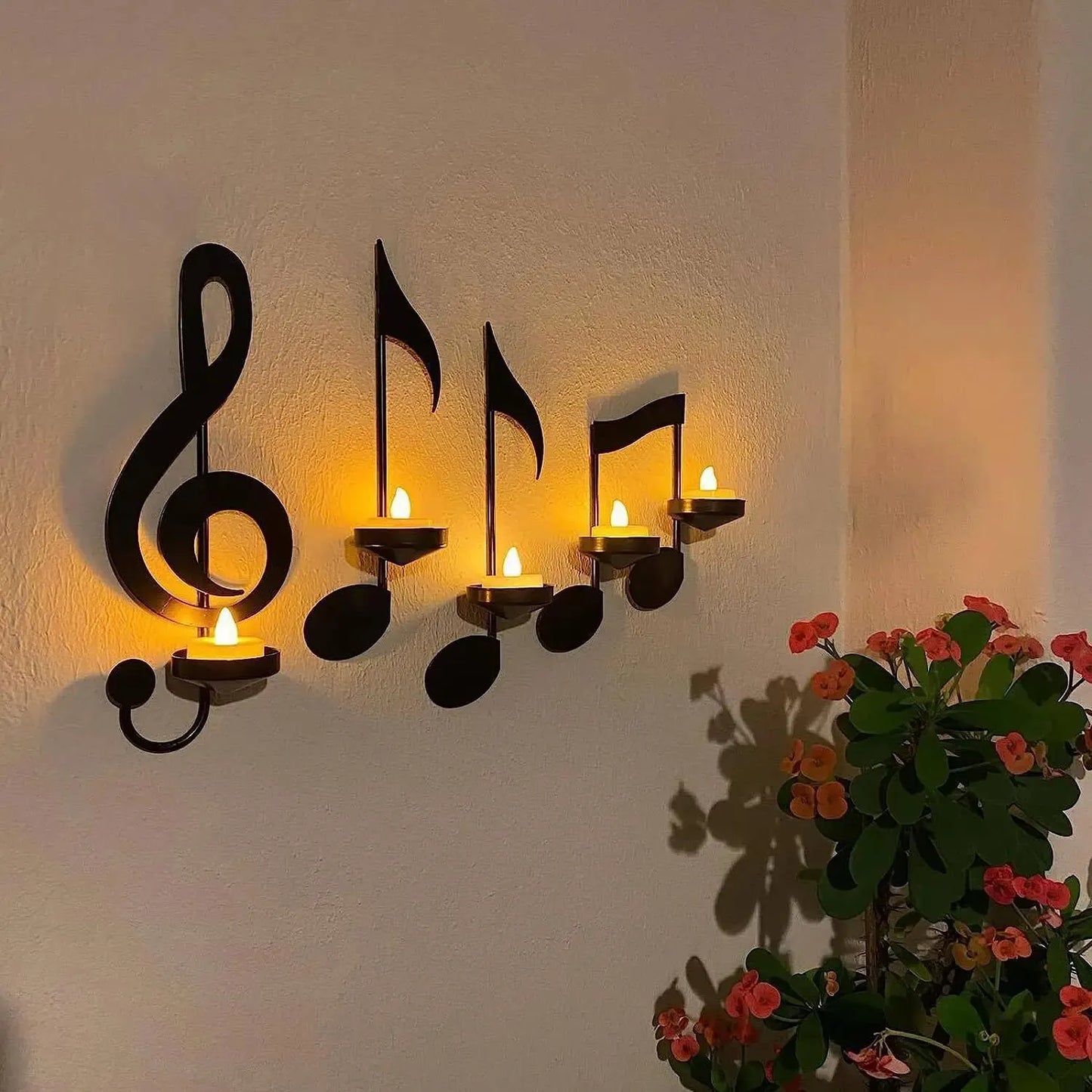 Music Candlestick Holiday Candlestick Home Decoration,Western Classic Candlelight Dinner Props Photography Anniversary Birthday
