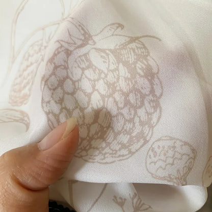 Cream Style Printed Curtains Transparent But Opaque Thick White Gauze Curtain No Punching Self-adhesive Door Curtain Kitchen