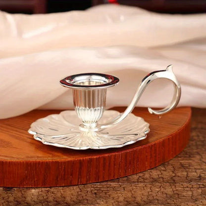 1PC European Style Candlestick Valentines Day Handheld Candle Holders Retro Single Head Candlelight Stand Taper Holder